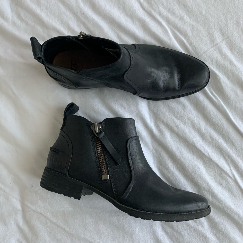 UGG leather ankle booties